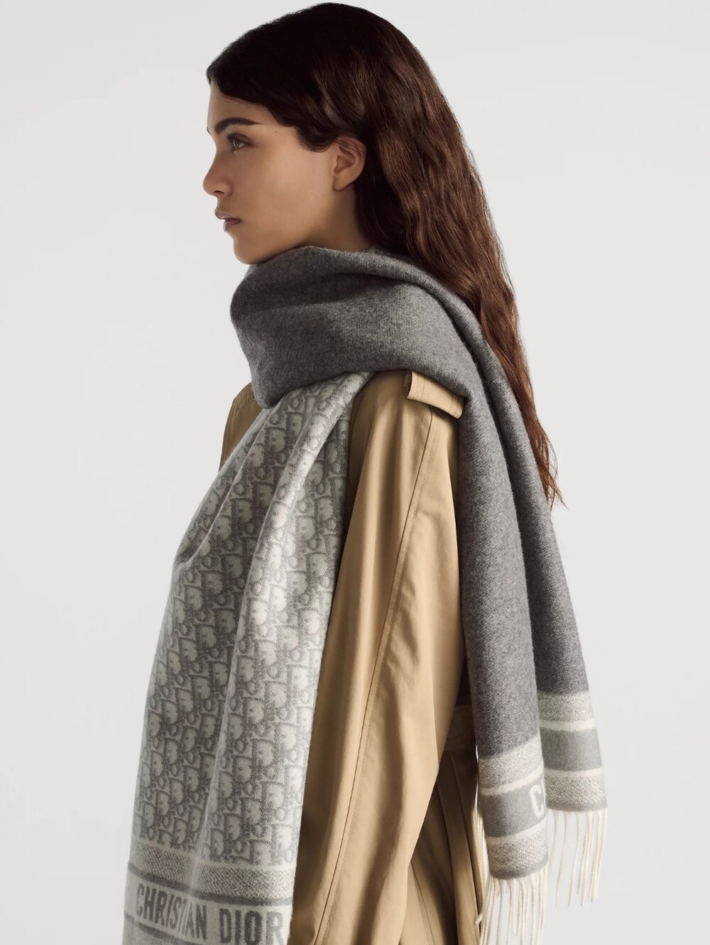 NEW ⭐️DIOR⭐️ Reversible Gray/Navy Oblique Scarf Wrap Shawl -❗️READ DESCRIPTION❗️